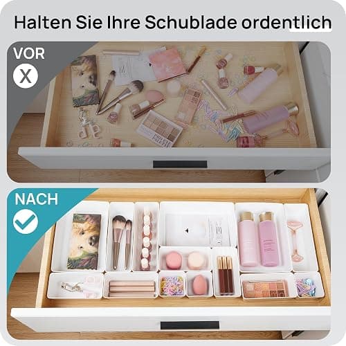Vtopmart 25 PCS Plastic Drawer Organizers Set, 4-Size Versatile Bathroom and Vanity Drawer Organizer Trays, Storage Bins for Makeup, Bedroom, Kitchen Gadgets Utensils and Office thumbnail 3