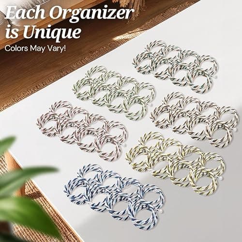 Flexzion Scarf Organizer for Closet - 28 Slot Scarf Hanger Hijab Organizer, Space Saver for Socks, Shawls, Ties, Towels, Belts, Multi Purpose Hanging Rack Storage, 1 Pack Colors May Vary thumbnail 9