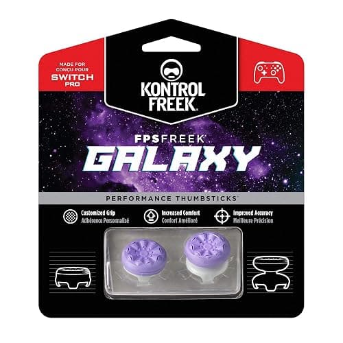 KontrolFreek FPS Freek Galaxy Performance Thumbsticks for Nintendo Switch | 1 Mid-Rise, 1 High-Rise Concave | Purple - Image 1