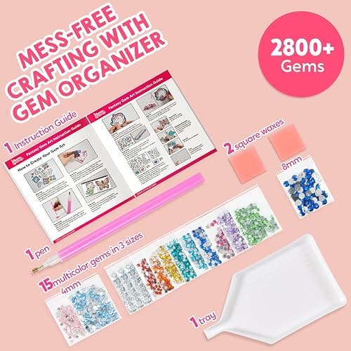Klever Kits 16 Projects Gem Painting, Kids Diamond Art Kit for Kids with 5D Diamond, Arts and Crafts for Girls Ages 6-12, Gem Craft Activities Kits, Premium Art Gift Ideas for Girls Ages 6, 7, 8+ thumbnail 7