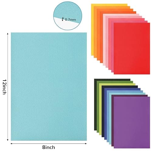 18 Pieces Faux Leather Sheets, 8×12 inches Rainbow Soft Leather Fabric Colourful Sheets Suitable for Making Bows, Leather Earrings, Hair Accessories DIY Projects thumbnail 2