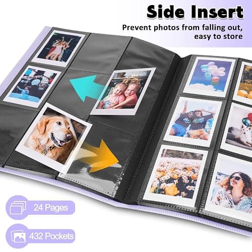 Album Fotografico con 432+1 Tasche per 3 Pollici Film - compatibile con Fujifilm Instax Mini 12 11 9 8 25 70 90 40 99 SE 7+ Mini LiPlay Evo Mini Link, Polaroid Snap PIC-300, Kodak Instant Printer thumbnail 4