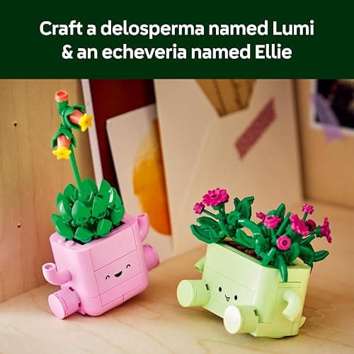 LEGO Botanicals Rocking Plants - Artificial Flowers Set - incl. 2 Faux Plants & 2 Pastel Coloured Pots for Bedroom Decor - DIY Gift Idea for 9+ Year Old Girls & Adults - 11506 thumbnail 4
