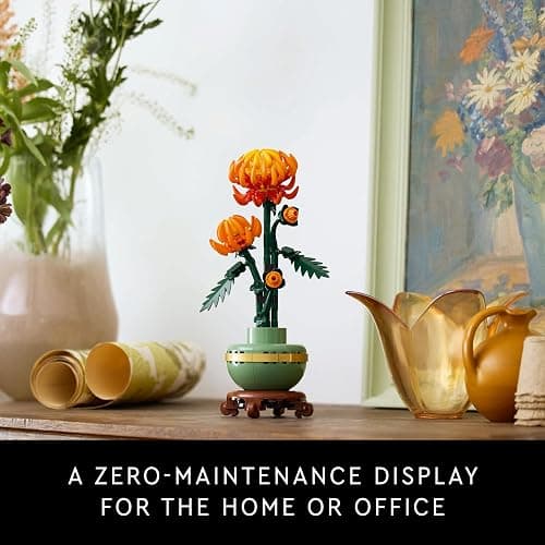 LEGO Botanicals Chrysanthemum Artificial Flower Building Set - Creative Model Kit for Adults to Build - Faux Plant Gift for Women and Men - Home Office Decor from the Botanical Collection - 10368 thumbnail 7