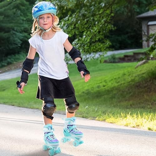 Roller Skates for Kids, Adjustable Quad Skates for Youth Teen Ages 5-8 8-12 12-14 with Light Up Wheels, Children Beginners Rollerskates for Indoor Outdoor Spots thumbnail 5