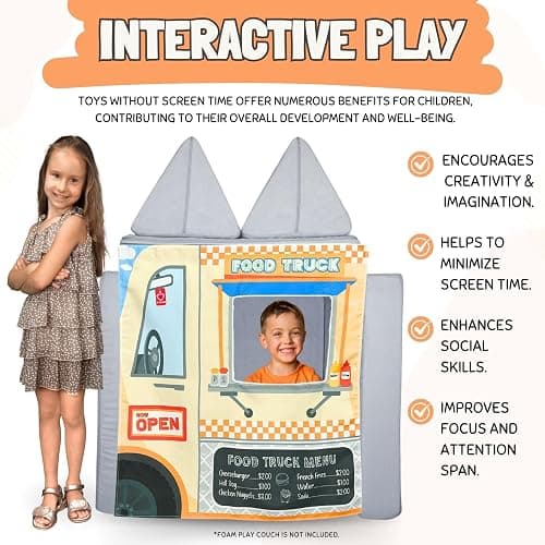 Couch Swag Play Panel for Childrens Foam Sofa Kids Couch (Food Truck) thumbnail 3
