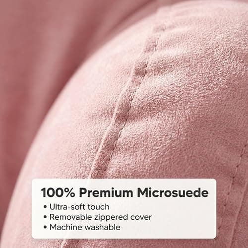 Microsuede Bed Rest - Backrest Pillow with Arms - Bed Rest Pillow - Reading Bedrest Lounger - Sitting Support Pillow - Soft But Firmly-Stuffed Fiberfill - Reading Pillow, Pink thumbnail 4