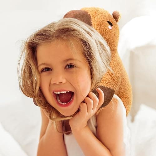 Capybara Microwavable & Weighted Stuffed Animals - 1.5 Lbs Unscented Heating Pad for Period Cramps Pain Relief and Anxiety, Cute Capybara Plush Toys Gifts for Women Girls Adults and Kids by Happy Fuel thumbnail 5
