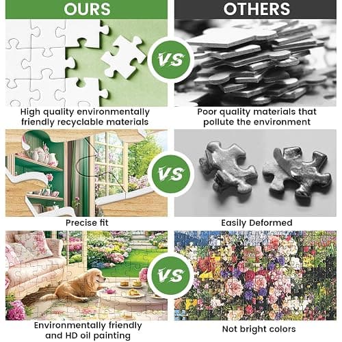 300 Piece Puzzles for Adults, Jigsaw Puzzles 300 Pieces for Adults Kids Building Flowers Puzzle Recycled Cardboard Jigsaw Puzzle Challenging Puzzles Game Family Activity Gift Toy 20.5x15inch thumbnail 3