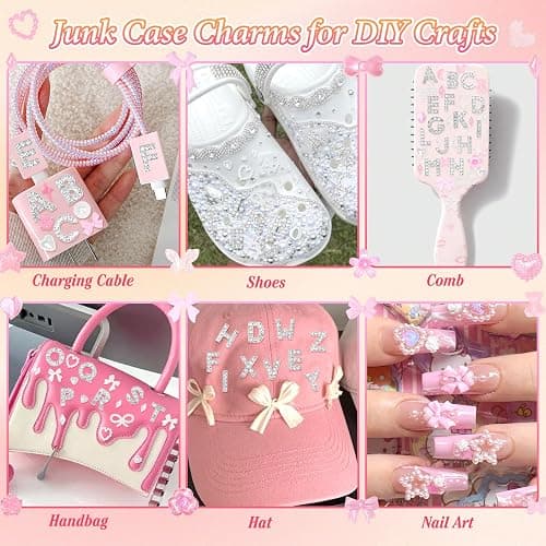 Anower 330 Pcs Junk Phone Case Charms, 26 Pcs A-Z Alphabet Letter Charms thumbnail 7