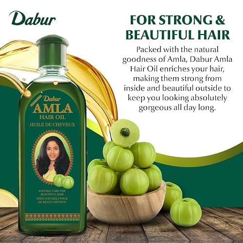 Dabur Amla Hair Oil – Nourishing Herbal Oil with Pure Amla and Botanical Extracts for Healthy, Moisturized Scalp, Strong, Shiny Hair – Ayurvedic Strengthen Roots for Men & Women – 300 ml thumbnail 2