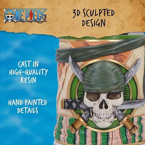 Nemesis Now One Piece Zoro Tankard 15.5cm - Officially Licensed Anime Resin Drinkware with Sword Hilt Handle, Zoro's Emblem, One Piece Logo, For Fans thumbnail 4