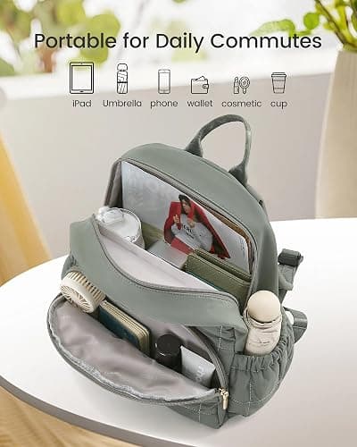 LOVEVOOK Small Backpack Purse for Women, Mini Puffer Backpack with Anti-theft Pocket, Lightweight Quilted Casual Daypack for Daily Work & Travel thumbnail 3