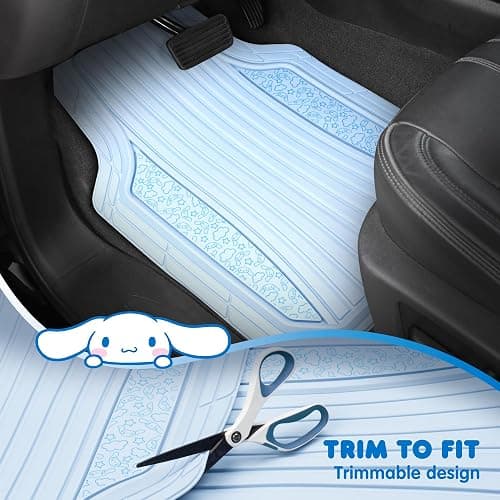 Cinnamoroll Car Mats 4pc Floor Mats for Cars Trucks SUVs Blue Car Floor Mats for Women Men Accessories Rubber Heavy Duty Cute Non-Slip Always Front Rear Hello Kitty Cute Car Accessories Blue thumbnail 4