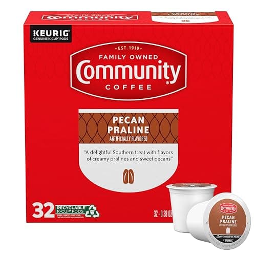 Community Coffee Pecan Praline Medium Roast Single Serve Keurig K-Cup Pods 32 ct Box - Image 1