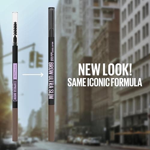 Maybelline Express Brow Ultra Slim Eyebrow Makeup, Brow Pencil with Precision Tip and Spoolie for Defined Eyebrows, Deep Brown, 1 Count thumbnail 2