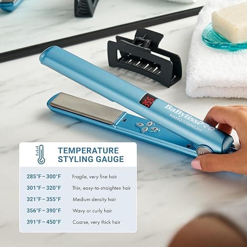 BaBylissPRO Nano Titanium Flat Iron Hair Straightener, Digital Flat Iron for Pro Salon Results, Styling Tool for All Hair Types thumbnail 5
