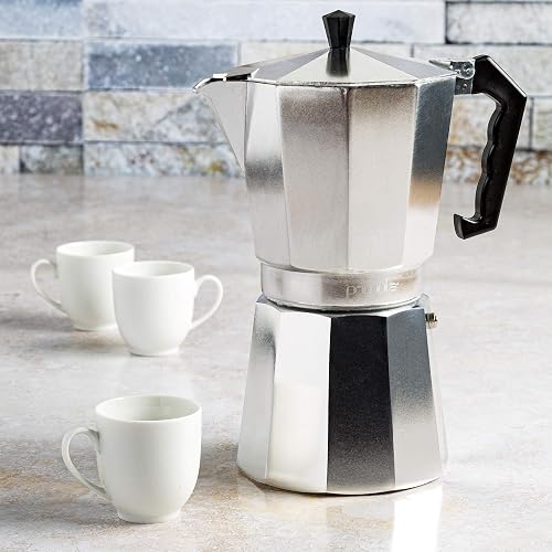 Primula Classic Stovetop Espresso and Coffee Maker, Moka Pot for Italian and Cuban Café Brewing, Greca Coffee Maker, Cafeteras, 12 Espresso Cups, Silver thumbnail 11