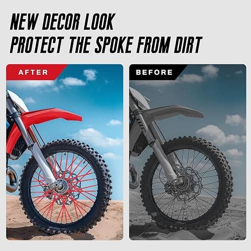 HHLUPUP Universal Bike Spoke Covers - 72Pcs Motorcycle Wheel Spoke Wraps Pipe Trim Decoration Protector Spokes for Bikes Dirt Bike thumbnail 2