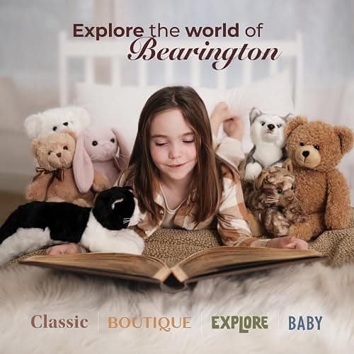 Bearington Socks Stuffed Cat Plush - 15" Realistic Grey Tabby Cat Plush Toy with Soft Fur and Lifelike Details - Stuffed Kitty - Adorable Cuddly Kitten Plushie Gift for Kids and Toddlers thumbnail 6