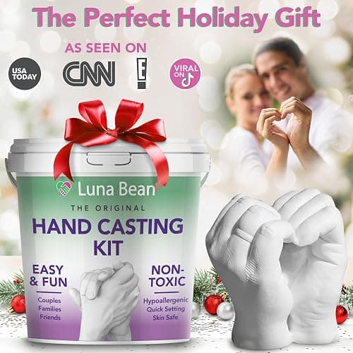 Luna Bean Hand Casting Kit – The Original Hand Mold Kit for Couples – Christmas Gifts for Women, Bridal Shower, Wedding, Engagement Gifts Her Him Anniversary Men Mom Wife Husband Boyfriend Girlfriend thumbnail 2