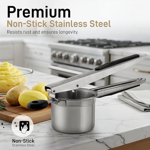 Bellemain Large Potato Ricer 15oz – Heavy Duty Stainless Steel Potato Masher for Smooth Mashed Potatoes, Baby Food & Gnocchi Maker thumbnail 7