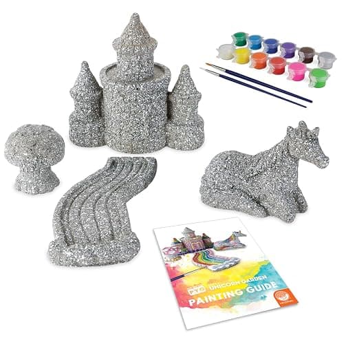 MindWare Paint Your Own Stone Unicorn Garden – Weather-Resistant Garden Rocks Paint Kit for Kids – Includes Paint, Brushes and Instructions – Ages 8 and Up thumbnail 3