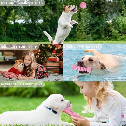 MRSOHRET Puppy Toys, 8 Pack Puppy Chew Toys for Teething, Cute Pink Small Dog Toys Set, Teething Toys for Puppies, Soft Durable Interactive Chew Toy for Small Dogs - Pink thumbnail 6
