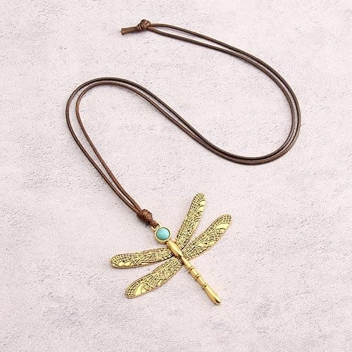 Bjesinmo Boho Necklaces for Women Long Wooden Pendant Vintage Necklace | Bohemian Long Necklaces Chunky Boho Pendant Necklace for Women Sweater Chain Necklace Handmade Statement Hippie Jewelry thumbnail 8