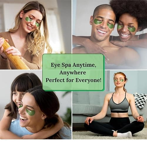 Green Tea Under Eye Gel Patches for Dark Circles and Puffy Eye Bags, 60 Pcs Collagen Under Eye Mask for Removing Wrinkles (60p, Green Tea) thumbnail 7