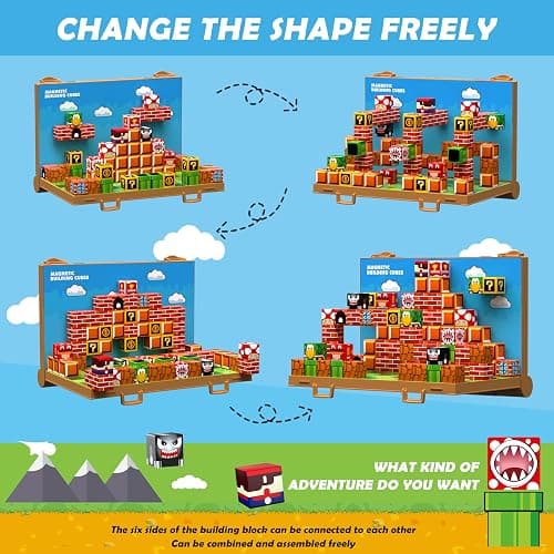 Magnetic Blocks, Build 3D Magnet Building Toys World with Magnetic Tiles, Foldable Magnet Board, STEM Sensory Toy for Kids, Toy Building Sets Gifts for Age 3 4 5 6-10 Year Old Boys Girls thumbnail 3