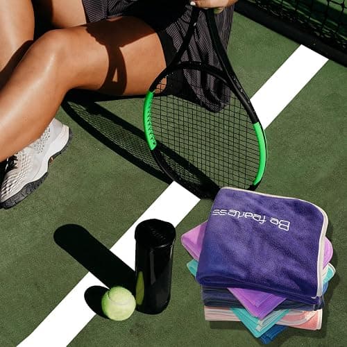 Wuwahold Microfiber Gym Towels Bigger Size Super Soft for Exercise Fitness, Sports, Workout, 380-GSM 15-Inch x 31-Inch Quick-Drying Towels (3 Pack, Grey+Blue+Purple) thumbnail 9