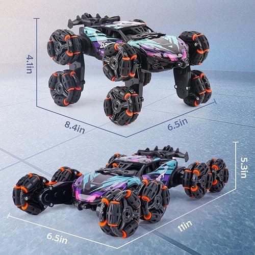 NEXBOX Cool 8 Wheels Hand Controlled RC Stunt Car Toys, Xmas Gifts and Birthday Presents for Kids, Gesture Sensing Remote Control Cars for Boys Age 6 7 8-10 11 12 Year Old thumbnail 3