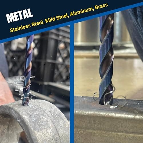 Bad Dog 14 Piece Sheet Metal Drill Bit Set Unique Multistep Hardened Cobalt Tip & Armor Steel Hex Shank. Made in The USA. Drill Through Nearly Everything! Hardened Steel, Masonry, Wood, Tile & More. thumbnail 5