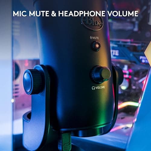 Logitech for Creators Blue Yeti USB Microphone for Gaming, Streaming, Podcast, YouTube, Discord, PC, Studio Sound, Plug & Play-Blackout thumbnail 8