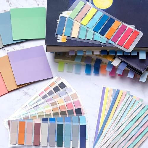 135 Pcs Book Annotation Kit Aesthetic Pencil Case Bag with 12 Highlighter 11 Gel Pen 1 Marker 300 Sheets Transparent Sticky Notes Pads 2640 Index Tabs Bible Study Supplies for School Gift(Purple) thumbnail 6