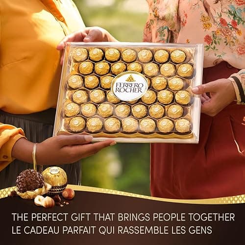 FERRERO ROCHER Fine Hazelnut Milk Chocolate Gift Box; 48 Count; Ideal Hostess Gift; 600g thumbnail 9