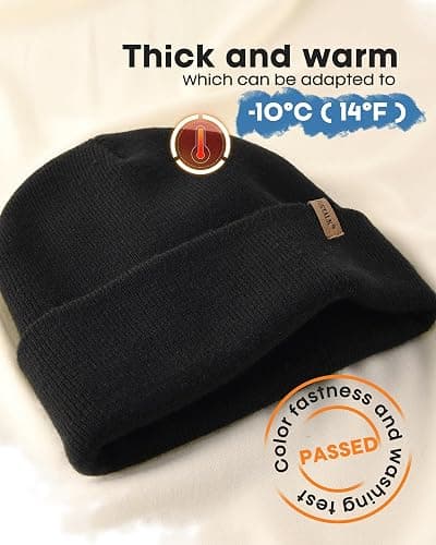 FURTALK Beanie for Men Women Cuffed Thick Knitted Unisex Winter Hat Beanies Skull Cap thumbnail 2