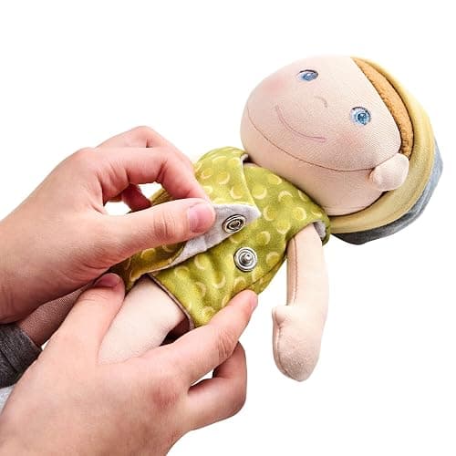 HABA Soft Doll Maxime Baby Doll Accessories Set - Machine Washable Plush Toys for 2 Year Old Girl and Boy - 11 ½“ Gift Set for Early Learning and Role Playing Skills thumbnail 7