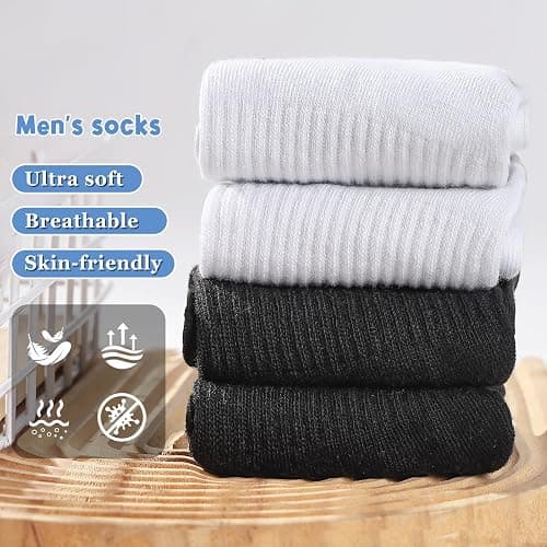 GEPAPE 20 Pairs Unisex Cotton Moisture Wicking Cushioned Comfortable Crew Workout Hiking Socks for Sport Running thumbnail 6