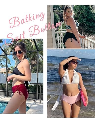 Bonneuitbebe Women's Bikini Bottoms Full Coverage Swim Bottoms Mid Waisted Swimsuit Bathing Suit Bottom thumbnail 4