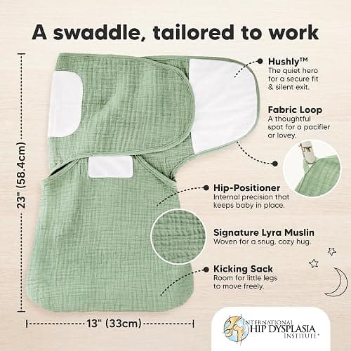 KeaBabies Muslin Baby Swaddles for Newborns, 3pk,100% Cotton (Ecru, OS) | Organic Cotton Swaddles Sleep Sack 0-3 Months, Infant, Baby Girls, Boys, Soft Breathable Summer Swaddler, Easy Quiet Closure thumbnail 2