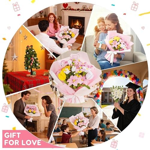 600PCS Pipe Cleaners Flower Kit, Pipe Cleaners Craft Bulk Chenille Stems Flower Making Set with Floral Wrapping Paper, Gardening Tape, Stamen, Floral Wires & Ribbon for Art and Craft Supplies thumbnail 4