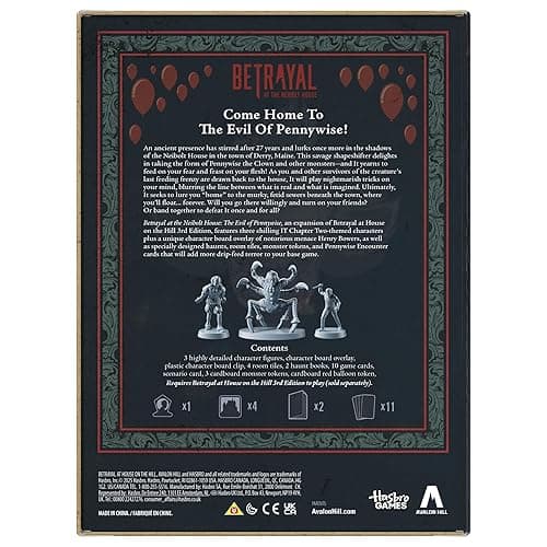 Avalon Hill Betrayal at The Neibolt House: The Evil of Pennywise Expansion | Ages 17+ | 3-6 Players thumbnail 3