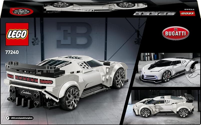 LEGO Speed Champions Bugatti Centodieci Hyper Sports Car Toy - Car Model Kit with a Driver Minifigure - Birthday Gift for 9+ Year Old Boys - 77240 thumbnail 11