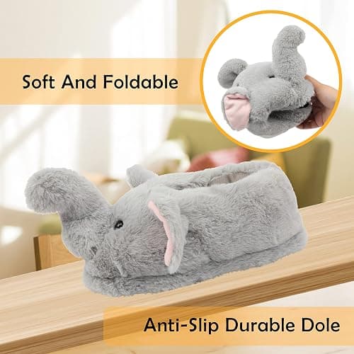 Aopuro Cute Women Penguin Animal Slippers Fluffy Warm Plush House Shoes Novelty Soft Slippers Cartoon Gifts for Birthday Christmas thumbnail 3
