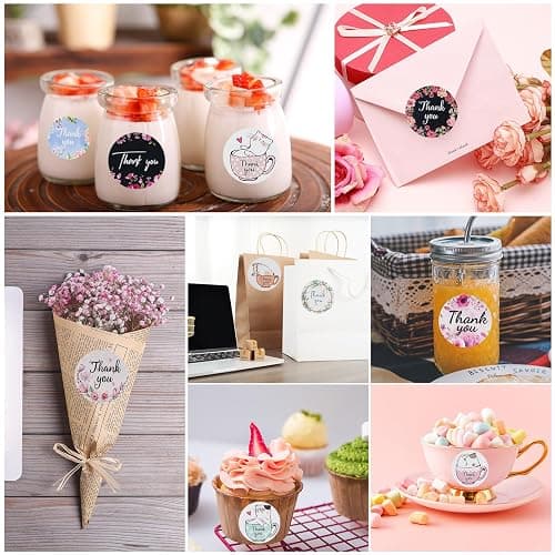 1000 Pieces Thank You Stickers, Round Seal Label Stickers for Greeting Cards Gift Envelopes Boxes Party Decoration Handmade (1'' and 2 Rolls) thumbnail 5