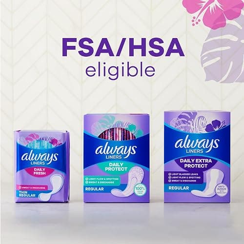 Always Daily Fresh Thin Liners, Regular Absorbency, Unscented Panty Liners, 432 Count (2 Packs of 216) thumbnail 9