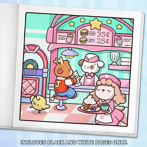 Cozy Eras: Cute Coloring Book for Adults and Teens with Adorable Characters and Nostalgic Scenes for Relaxation (Cozy Coloring Books) thumbnail 4
