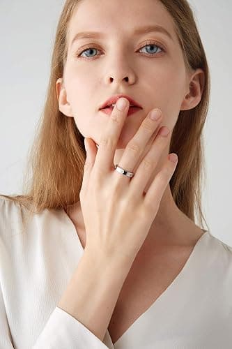 PDWZNBA Love Friendship Ring 18K Gold-Plated Stainless Steel Promise Ring Wedding Band Jewelry Birthday Gifts for Women thumbnail 5